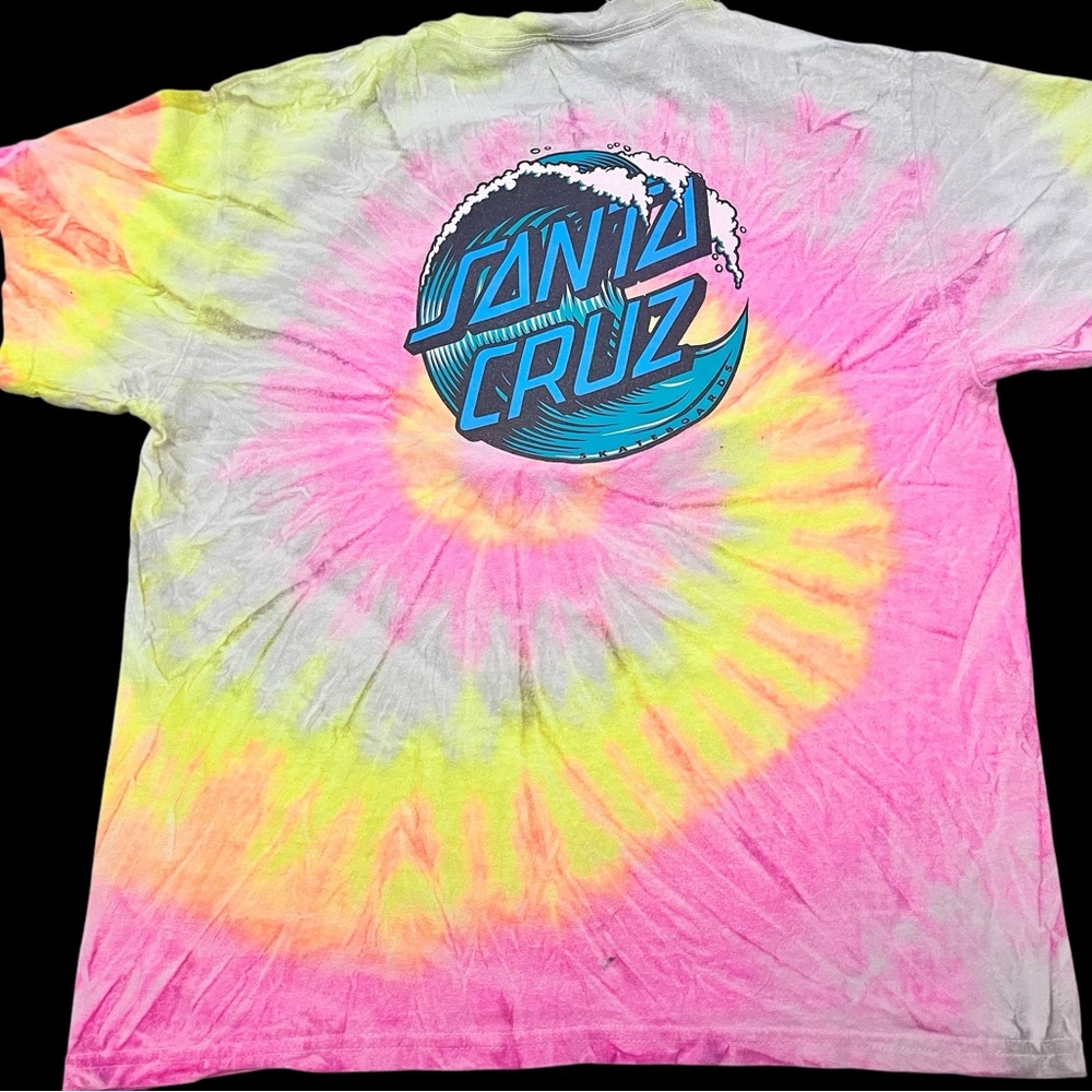 Pink Yellow Tie Dye Santa Cruz T-shirt